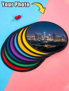 Custom Photo Nylon Folding Fan, Sublimation UFO Fan, Portable Handheld Fan With Storage Bag, DIY Outdoor Activity Set - Multicolor - View 1