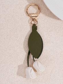 JRESSIAL 1件女款鑰匙圈吊飾，甜美創意拼色PU皮革鬱金香花鑰匙圈，適合包包與衣物日常佩戴，小眾美學配件，汽車掛飾，生日與週年禮物 - 彩色 - 查看 9