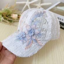 1 buah Topi Baseball Renda Tipis Musim Panas Baru untuk Wanita, Topi Baseball Jaring Berbordir Bunga, Bernapas, Gaya Korea, Topi Pelindung Matahari - MultiWarna - View 10