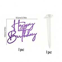 3件/1件 生日蛋糕裝飾鏡面壓克力字母蛋糕插牌 生日派對用品 - 多色 - 查看 8
