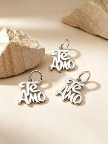 925純銀熱銷「Te Amo」愛心吊飾 西班牙裔秋季浪漫返校感恩節禮物 情侶手鍊吊墜 - "Te Amo" Charm - 查看 1