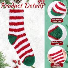 5 Pairs Christmas Socks, Fluffy And Fun, Warm And Elastic For Winter, Novel And Colorful, Unisex Holiday Crew Socks - Multicolor - View 3