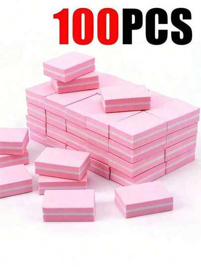 400/300/200/250/150/100/50 Pcs Nail Buffing Blocks - Medium/Fine Grit 100/180 Professional 3-In-1 Use: Shaping, Refining, And Buffing Acrylic Nails, Gel Nail Polish, And Natural Nails Dual Grit: Smooths Nail Texture And Shape Fine
