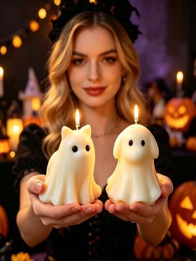 2pcs 3D Cat And Dog Molds - Reusable Non Stick Silicone, Suitable For Binary Handles, Soap, Resin Crafts J, Suitable For Aromatherapy, Soap Making, Resin Irregular Shapes Suitable For Precise Animal Molds, Halloween Decoration