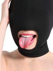 2pcs Sexy Unisex Full Face Open Mask Half Face Blindfold Actor Role Play Fetish Mask Halloween Cosplay Costume, Unisex - Multicolor - View 2
