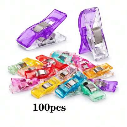 50/100 pièces Pinces à coudre colorées, ensemble de pinces en plastique, cadeau, pinces à coudre en plastique multifonctionnelles, convient pour la couture, le patchwork, l'ourlet, le crochet, multicolore, la reliure et les loisirs créatifs