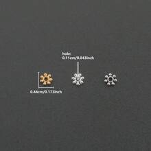 100pcs 4mm Fashion Alloy Small Flower Beads Flat Spacer Beads DIY Necklace Jewelry Making Craft Kit - 4mm Snowflake - View 3