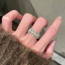 1pc Vintage Niche Design Fashion Exquisite Luxury Elegant High-End Cubic Zirconia Galaxy Open Ring, Suitable For Women's Daily Wear - Silver - View 2