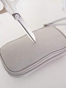 1pc Portable Digital Cable Organizer Bag, Multi-Layer Partitioned Charger & Data Cable Storage Pouch, Thick Shock-Absorbing Fabric Effectively Protects Power Bank, Earphones, Hard Drive And Other Electronic Devices, Scientific Partition Design Say Goodbye To Cable Tangling, Suitable For Commuting, Travel And College Dorm Storage, Back To School And Business Travel Essential, Keep Digital Accessories Organized And Ready For Use,Back To School - Multicolor - View 8