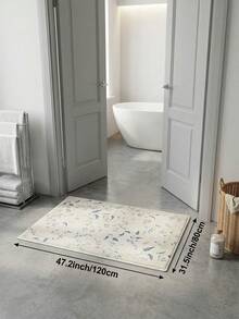 1pc Beige Floral Living Room Rug, Suitable For Kitchen, Dining Room, Bedroom, Room Holiday Decor, Indoor/Outdoor, Office, Lobby, Anti-Slip Doormat, Bathroom Rug, Hallway, Study Gaming Area Rug - Beige - View 19