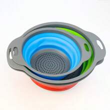 3pcs Collapsible Strainer Baskets, Stackable Kitchen Filter, Space-Saving Folding Drainer For Washing Fruits And Vegetables, Easy To Clean Household Drain Basket (3 Large) - Large - View 8