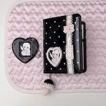 Original Polka Dot Heart Window Replaceable Inner Core Planner Cover - Heart Window Combination, (Cover Only) Cute Style, Diary Cover, Loose-Leaf Book, Replaceable Inner Core With Ring Binding, Convenient For Personalized Planning And Notes - Multicolor - View 7
