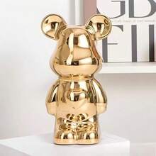 18cm Ceramic Cute Heart-Shaped Teddy Bear Figurine, Cartoon Design, High-End Decor, Suitable For Living Room, Cabinet, TV Stand And Bar Display - 1PC - View 10
