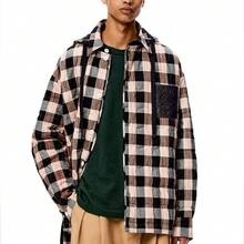 LOEWE Quilted Check Hooded Shirt Multicoloured - Multicolor - View 5