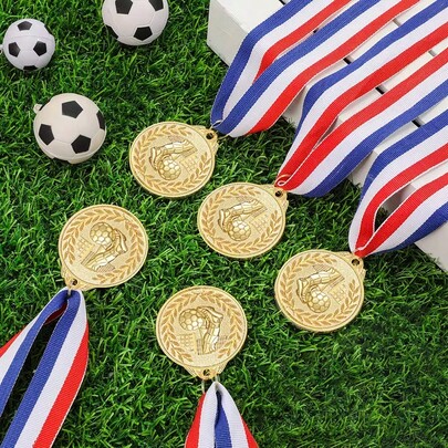 Sports Football Medal, Gold Sports Medal, Event Commemorative Medal Metal Pendant, Durable Material, Suitable For Sports Competitions, Football Matches, School Competitions, Running, Contests, Party Gifts And Team Awards