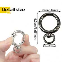18pcs Round Rotating Alloy Lobster Clasp - Suitable For Keychains, Bags, Hooks, Quick Connectors, Pet Chains, DIY Crafts And Gift Making - Spring Clasp With Tail - View 2