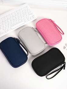 1pc Portable Digital Cable Organizer Bag, Multi-Layer Partitioned Charger & Data Cable Storage Pouch, Thick Shock-Absorbing Fabric Effectively Protects Power Bank, Earphones, Hard Drive And Other Electronic Devices, Scientific Partition Design Say Goodbye To Cable Tangling, Suitable For Commuting, Travel And College Dorm Storage, Back To School And Business Travel Essential, Keep Digital Accessories Organized And Ready For Use,Back To School - Multicolor - View 4