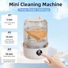Akane Portable USB Rechargeable Mini Washing Machine, Built-In 2 X 1200mAh Batteries, Suitable For Travel Laundry, Specifically For Washing Underwear, Panties, Socks, Tea Cloths, Small Towels, With LED Display, One-Touch Operation, Space-Saving Design, Suitable For Dorms, RVs, Bathrooms, Vertical Storage, Dorm Essential, Lightweight And Durable Plastic Material, Compact Cleaning Solution, Suitable For Dorms - Multicolor - View 2