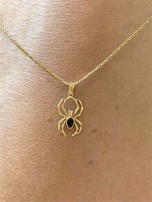 1pc Beautiful Zirconia Necklace Pendant Women's Halloween Jewelry - Gold+Black - View 4
