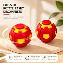 1pc (Random Color) 3D Press & Rotate Stress Relief Gyro Ball, Multi-Color Gear Fidget Toy, Sensory Anxiety Relief Toy For Office Adults Focus Improvement, Pocket-Sized Pressure Release Desktop Toy Gift, 360° Rotating Press Gear Gyro Toy, Quiet Sensory Stress Relief Toy For Office Focus And Tension Habit Relief, Multi-Color Options Interactive Rotating Gyro Ball - Multicolor - View 2
