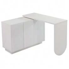 Desk, L-Shaped Rotating Corner Computer Desk, Office Desk, Vanity, White 110 Cm - 白色 - 查看 8