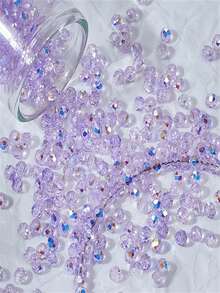 108pcs 3mm AB Glass Beads Suitable For DIY Jewelry Making, Aurora Borealis Iridescent Faceted Round Beads With Shimmering AB, Mixed Color Mini Beads For Bracelets, Necklaces, Earrings Craft Supplies - Multicolor - View 8