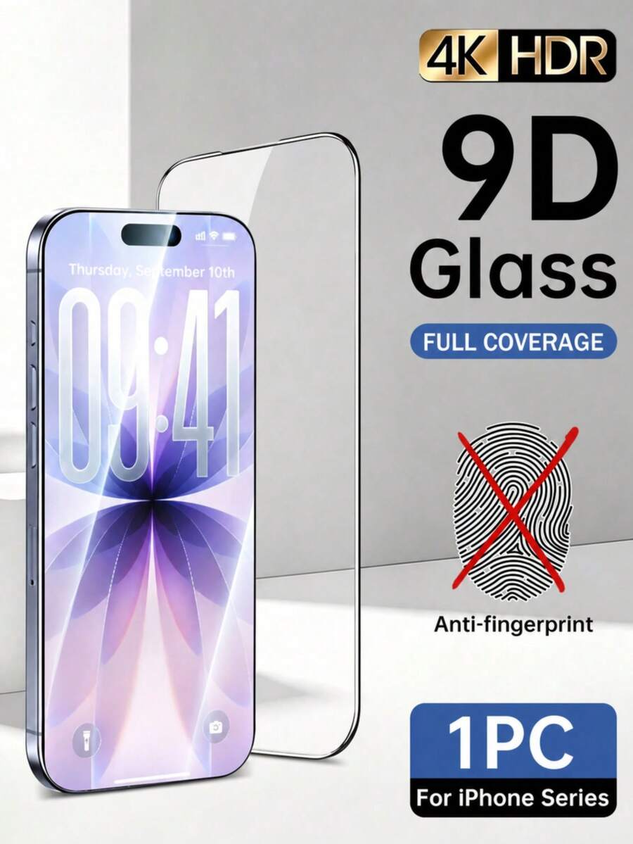 CASECOPS 1pc High Definition Tempered Glass Screen Protector, Compatible With IPhone 18 Pro Max/18 Pro/17Air/17E/17/17 Promax/16 Promax/15 Promax/14 Promax/13 Promax/12 Promax/17 Pro/16 Pro/15pro/14 Pro/17air/16/15/14/13/12/11 And Other Series, Reinforced Tempered Glass Protection, Ultra Durable, Enhanced - Clear - View 1