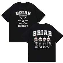 Briar Hockey Off-Campus TV-Serie T-Shirts Briar University Kleidung Kurzarm T-Shirt für Männer und Frauen, Lässige Mode, Baumwoll T-Shirt KSF6 - Weiss - Übersicht 3