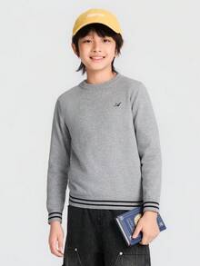 Balabala 兒童針織毛衣 柔軟套頭基本款上衣 舒適秋冬疊穿穿搭 男孩女孩通用 - 灰色調 - 查看 2