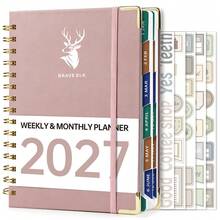 2027 English Calendar Book With 5 Stickers, 320-Page Thick Weekly Planner, PU Cover, Inner Pages Include Personal Information, 2027 Calendar, Monthly Plan, Weekly Plan, 365-Day Daily Plan, Suitable For Christmas, Thanksgiving, Birthday Small Gifts - One Size Fits All - View 15