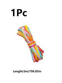 5m Multicolor Raffia Paper Rope Ribbon, Suitable For Gift Wrapping, Floral Arrangement And Wedding Bouquet, Party Decoration Paper Rope - Multicolor - View 11