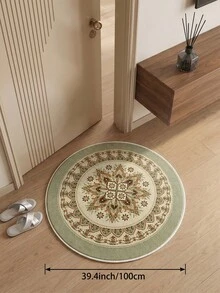 1pc Light Green Bohemian Style Living Room Rug, Suitable For Kitchen, Dining Room, Bedroom, Room Holiday Decor, Indoor/Outdoor, Office, Lobby, Anti-Slip Doormat, Bathroom Rug, Hallway, Study Gaming Area Rug - Light Green - View 14