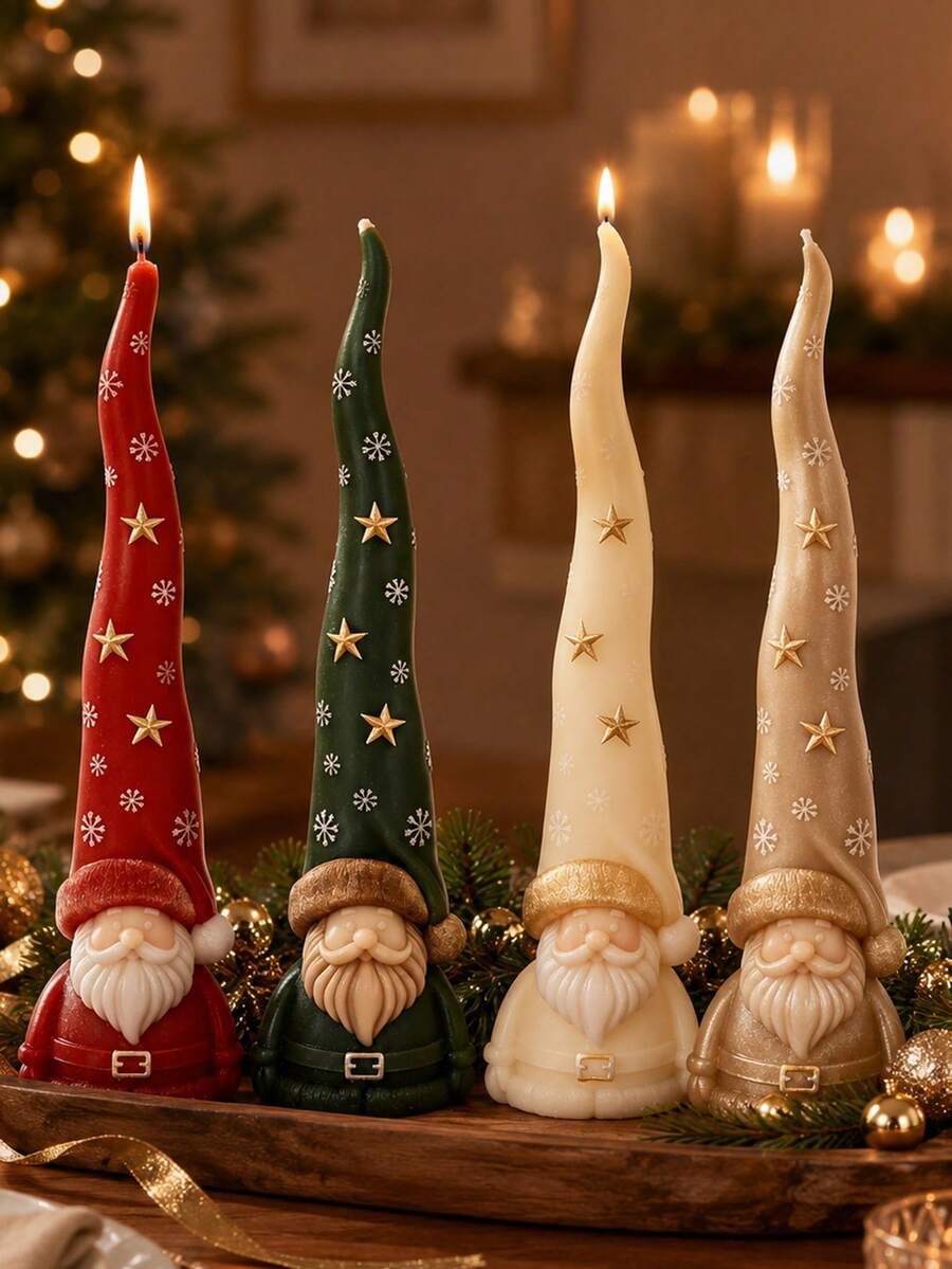 Santa Claus Silicone Candle Mold Creative DIY Christmas Candle Making Tool, Perfect For Adding Warmth To Holiday Gatherings And Gifts - Santa Claus Taper Candle Mold - View 1