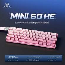 AULA MINI60HE 機械磁軸鍵盤 三模無線藍牙有線 RT 遊戲鍵盤 8K 輪詢率 可選配滑鼠 適用桌上型電腦筆記型電腦鍵盤滑鼠 - 查看 21