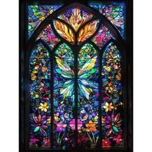 1PC DIY 5D Diamond Painting Kit Colorful Glass Pattern - Round Full Drill Art Mosaic Craft, Home Wall Decor, Frameless - No Frame - View 7