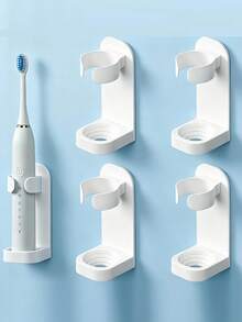 4pcs/2pcs/1pc Electric Toothbrush Holder Wall Mounted Bracket With Drainage For Household Storage Toothbrush Stand Rack Shaver Holder, Bathroom, Back To School, Home, Fast Drying, Space-Saving, Strong Adhesive, Toothbrush Organizer, Travel - Multicolor - View 12
