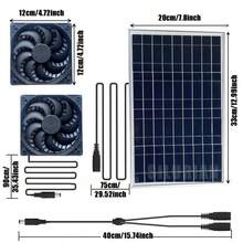 Solar Panel Fan Kit, 10W Solar Panel With 2 Fans, Intake Or Exhaust Fan, Suitable For Outdoor Backyard , Shed, Dog House, Pet House, RV Travel, Solar Powered - Black - View 5