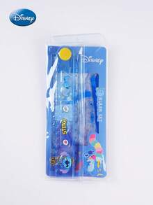 1Set Disney Officially Licensed Lilo And Stitch Themed Ruler Set Cute Cartoon Character Design Transparent Plastic Straight And Triangle Rulers For Sc - Multicolor - View 4