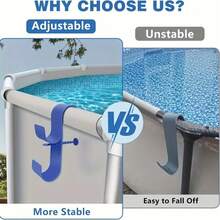 1/2pcs Adjustable Pool Pole Holder - Durable Plastic Material, Suitable For Above Ground Pools, Includes Pool Skimmer And Brush Hook Accessories, Pool Accessories, Adjustable Bracket, Pool Pole Fixer, Adjustable Outdoor Pool Hook - Multicolor - View 6