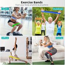 5pcs Fitness Resistance Bands, Training Tension Bands For Hip Lift, Leg Workout, Pilates, Body Stretching And Strength Training - Multicolor - View 4