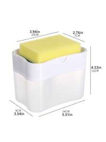 Manual Liquid Soap Dispenser With Integrated Sponge Holder - Space-Saving Manual Kitchen Sink Organizer, Suitable For Dishwashing And Handwashing; Easy To Maintain, No Electricity Required; Durable Plastic Soap Pump And Sponge Holder; Compact Countertop Accessory; Perfect For Kitchen, Outdoor Camping, RV, Bathroom, Toilet And Patio; Ideal For Home, Home Cooks, Renters And Enthusiasts - One Size - View 9