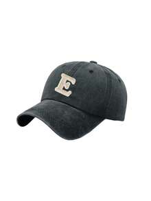 1Pc Unisex A-Z Letter Outdoors Fashionable Leisure Washed Baseball Cap, Adjustable Outdoor Sun Protection Casual Hat,Suitable For Daily Matching - Black - View 10