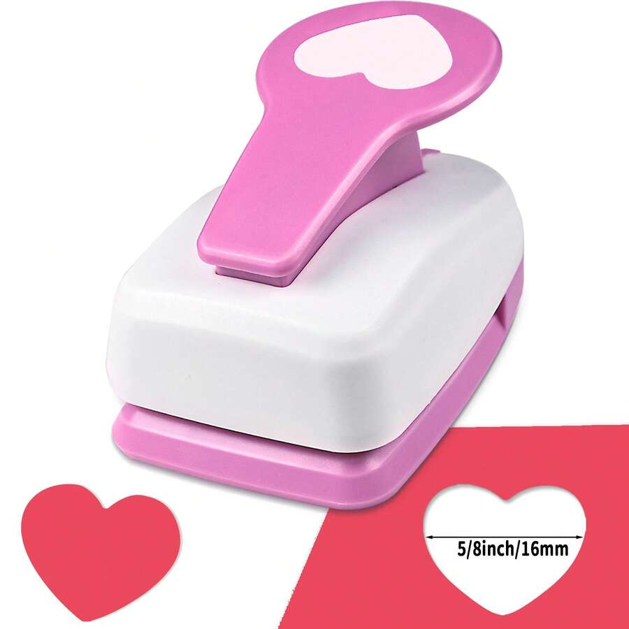 5/8 Inch 15mm Heart Paper Hole Puncher Cutter Tool Daily Fashion Heart Shape 5/8 Inch 15mm DIY Portable Suitable For Paper Crafts Cardmaking Scrapbooking For Journaling For Student