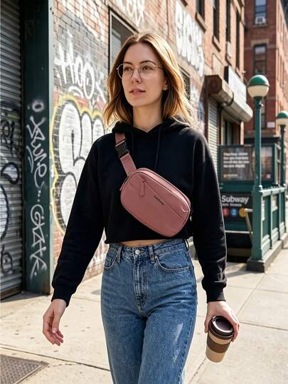 Unisex heuptas crossbodytas, met verstelbare schouderband en meerdere vakken, grote capaciteit lichtgewicht heup-/heuptas, elegant casual ontwerp, geschikt voor vrouwen, mannen, tieners, ideaal voor reizen, hardlopen, fietsen, wandelen, buiten sporten en dagelijks gebruik