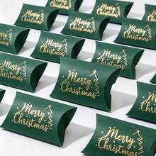 20/40pcs Christmas Gold Foil Pillow Boxes, Merry Christmas Gift Boxes, Suitable For Christmas Eve Small Gift Packaging, Suitable For Halloween, Christmas, Birthday Parties And Other Gift Packaging - View 6