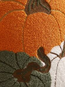 1 pièce/2 pièces Taie d'oreiller d'Halloween en canevas brodé Citrouille Feuille d'érable Oiseau Récolte d'automne Thanksgiving Canapé Salon Chambre Décoration de la maison Cadeau de fête - Vert - Voir 5