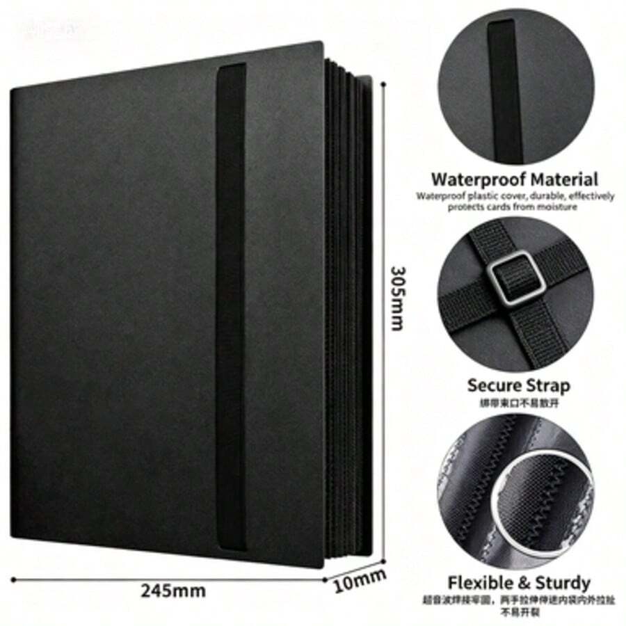 Premium 4-Pocket Card Storage Album 2x2, Thick Non-Stick Anti-Bend Pages, Dustproof & Moisture-Proof, 4-Color Elastic Straps For Easy Classification, Holds 160 Cards, Competition-Grade 4-Slot 160-Card Storage Box With Display, Perfect Gift - Multicolor - View 1