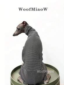 Italian Greyhound Whippet Dog Clothes, Fashionable Soft Fleece Comfortable Elastic Sweatshirt Home Wear Four-Legged Outfit For Medium And Large Dogs, Autumn/Winter - Black - View 3