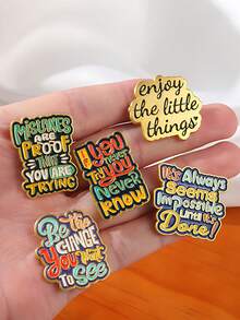 Inspirational Quotes Brooch Series - Colorful Letter Enamel Pins, Suitable For Bags, Jackets Accessories - Multicolor - View 9