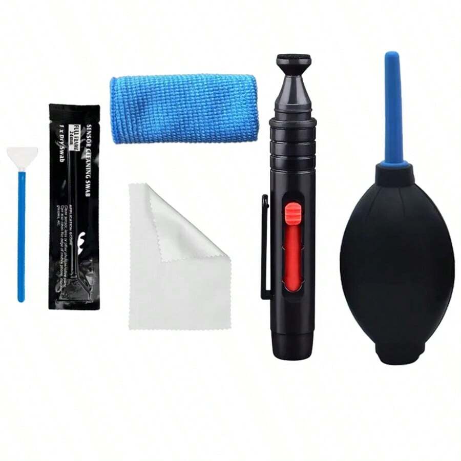 6-In-1 Camera Cleaning Kit, Suitable For Camera, Laptop Screen, Keyboard, Includes Air Blower, Lens Cloth, Sensor Cleaning Tool, Dust Cleaning Pen, Lens Cleaning Brush, Multi-Function Cleaning Set - View 1